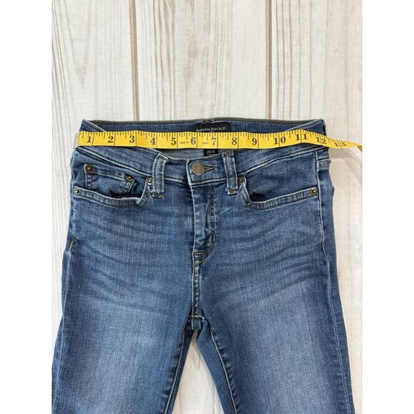 Banana Republic Women's Capri Jeans Medium Wash Petite 25/0 Stretch Denim Mid - Picture 2 of 8